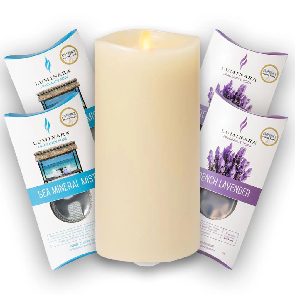 Luminara Ivory LED Pillar Candle Gift Set Extra Image 1